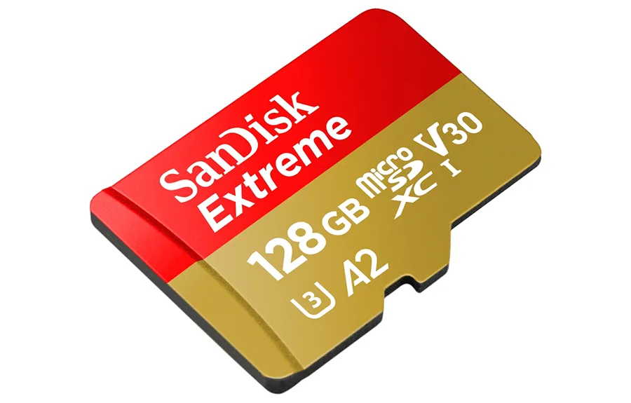Karta pamięci SanDisk Extreme microSDXC 128 GB A2 C10 V30 UHS-I U3 ActionCam (190 MB/s) + adapter SD